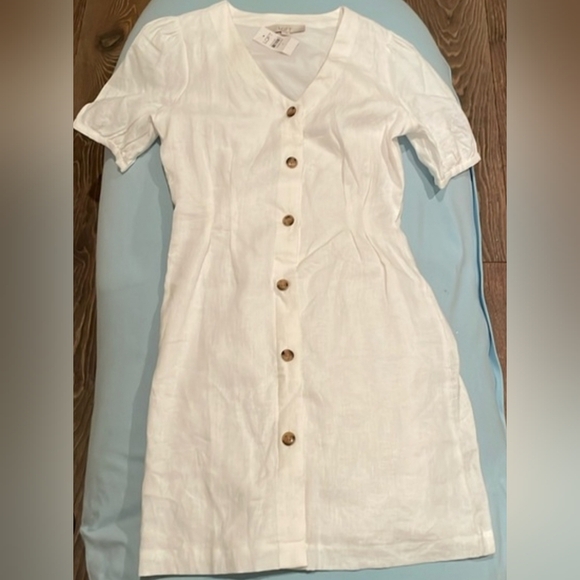 NWT LOFT Classic White Dress - Picture 1 of 3